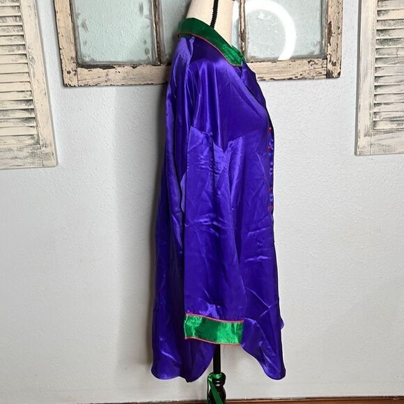 Victoria's Secret Satin Dress Silky Button Front Long Sleeve Blue Women's Robe S - Picture 6 of 7